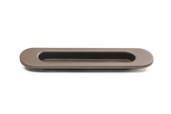 Oval Flush Pull (Single) – 150mm – Smooth Bronze