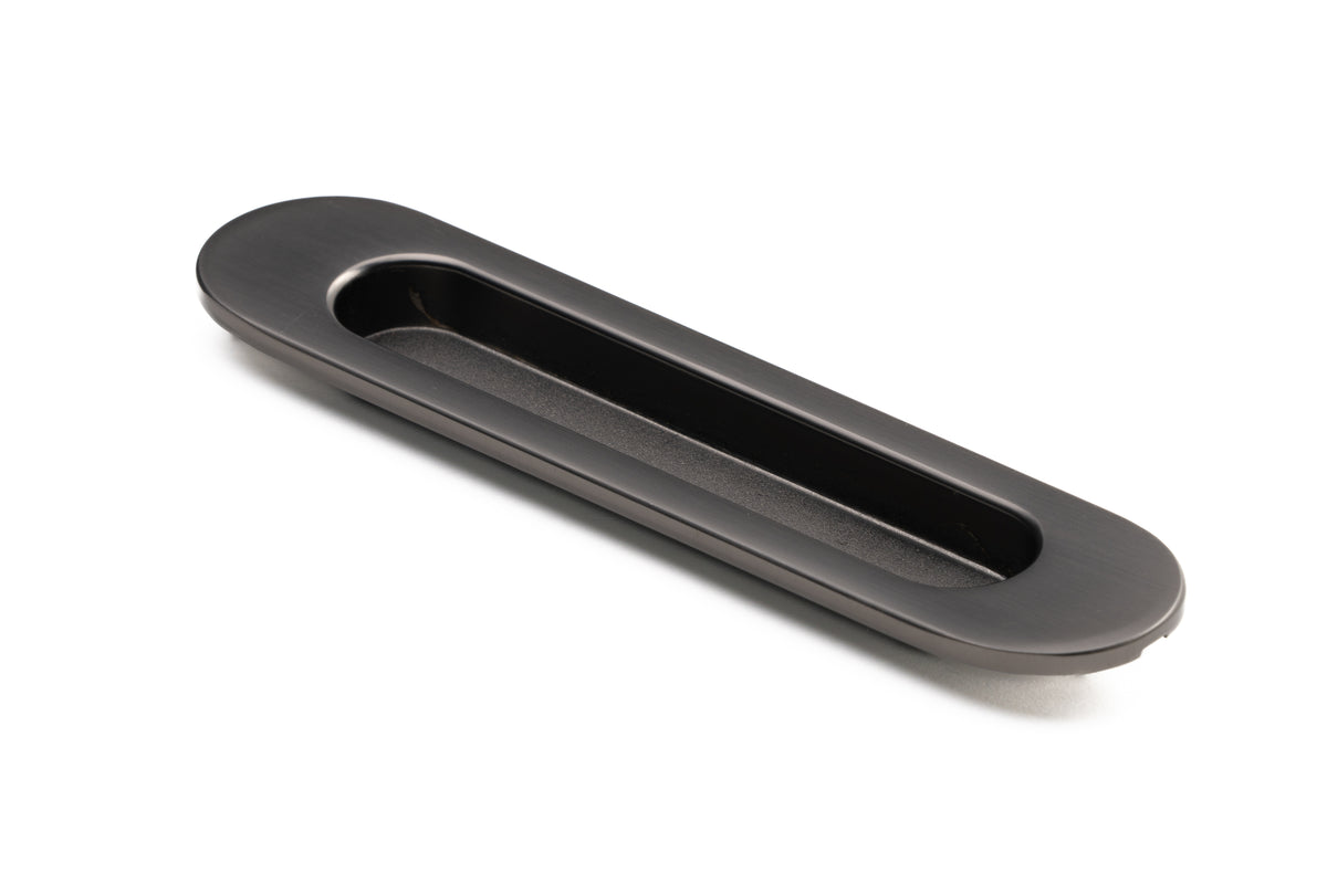 Oval Flush Pull (Single) 150mm Smooth Graphite