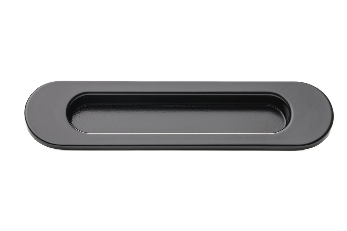 Oval Flush Pull (Single) 150mm Smooth Black