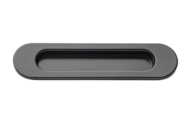 Oval Flush Pull (Single) – 150mm – Smooth Black