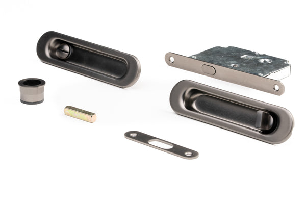 Oval Privacy Sliding Kit 150mm Smooth Graphite