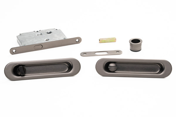 Oval Privacy Sliding Kit – 150mm – Smooth Graphite