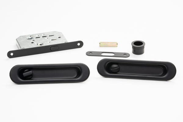 Oval Privacy Sliding Kit 150mm Smooth Black