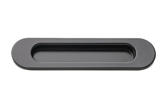 Oval Flush Pull (Single) – 150mm – Smooth Black