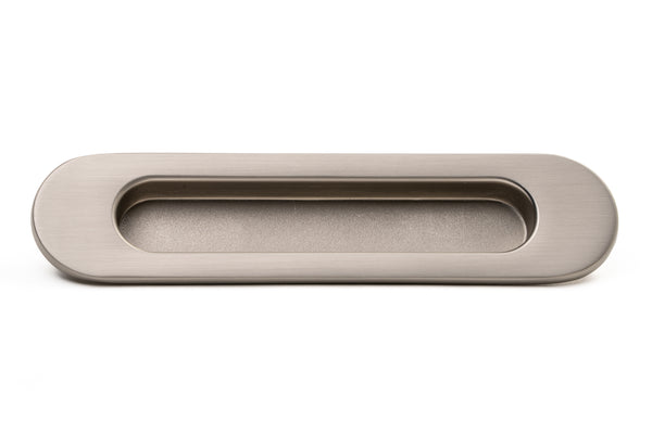 Oval Flush Pull (Single) – 150mm – Smooth Nickel