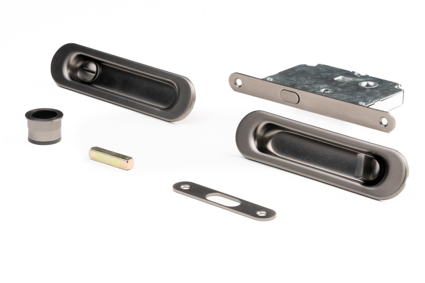 Oval Privacy Sliding Kit – 150mm – Smooth Graphite