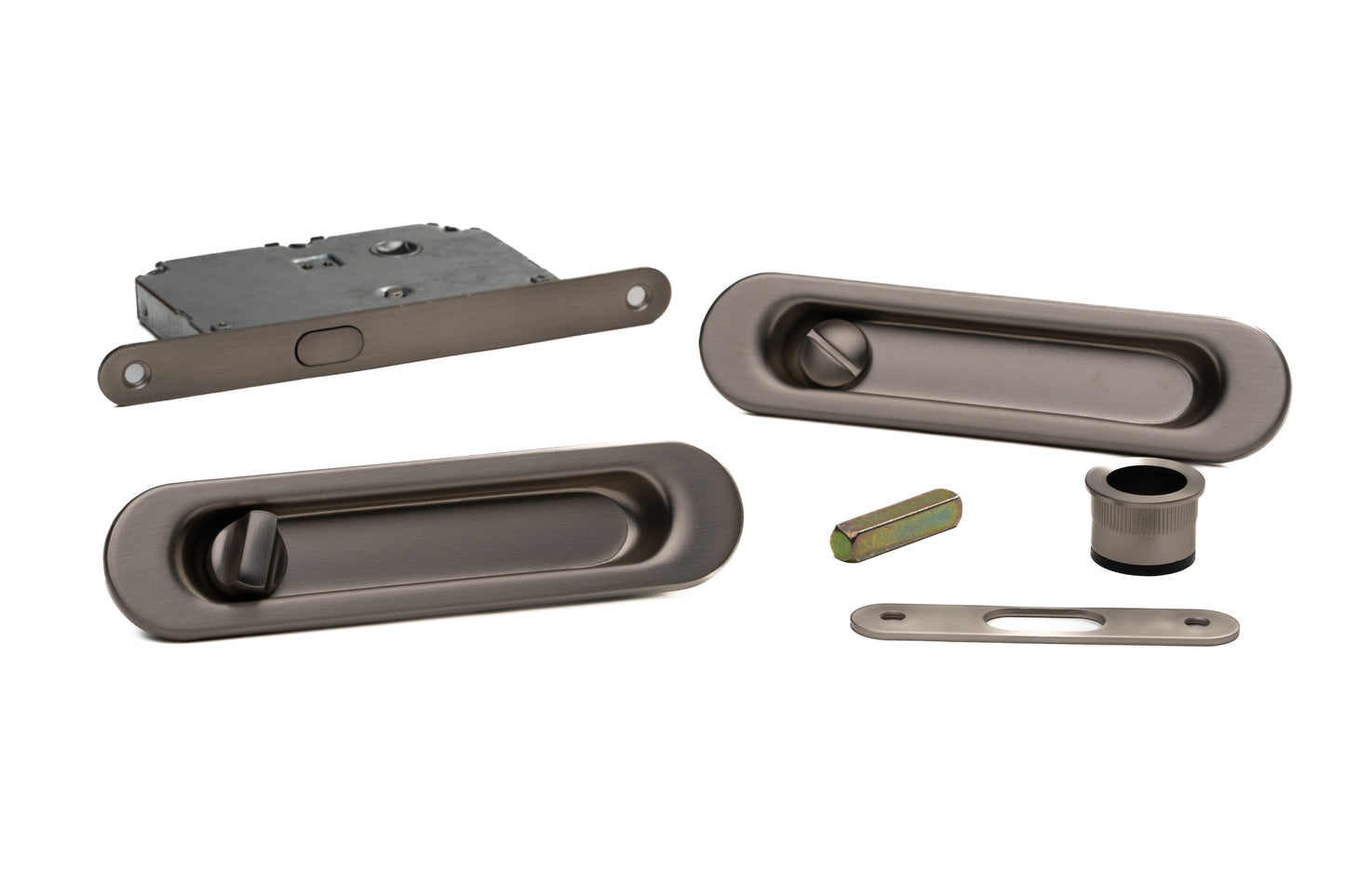 Oval Privacy Sliding Kit – 150mm – Smooth Graphite