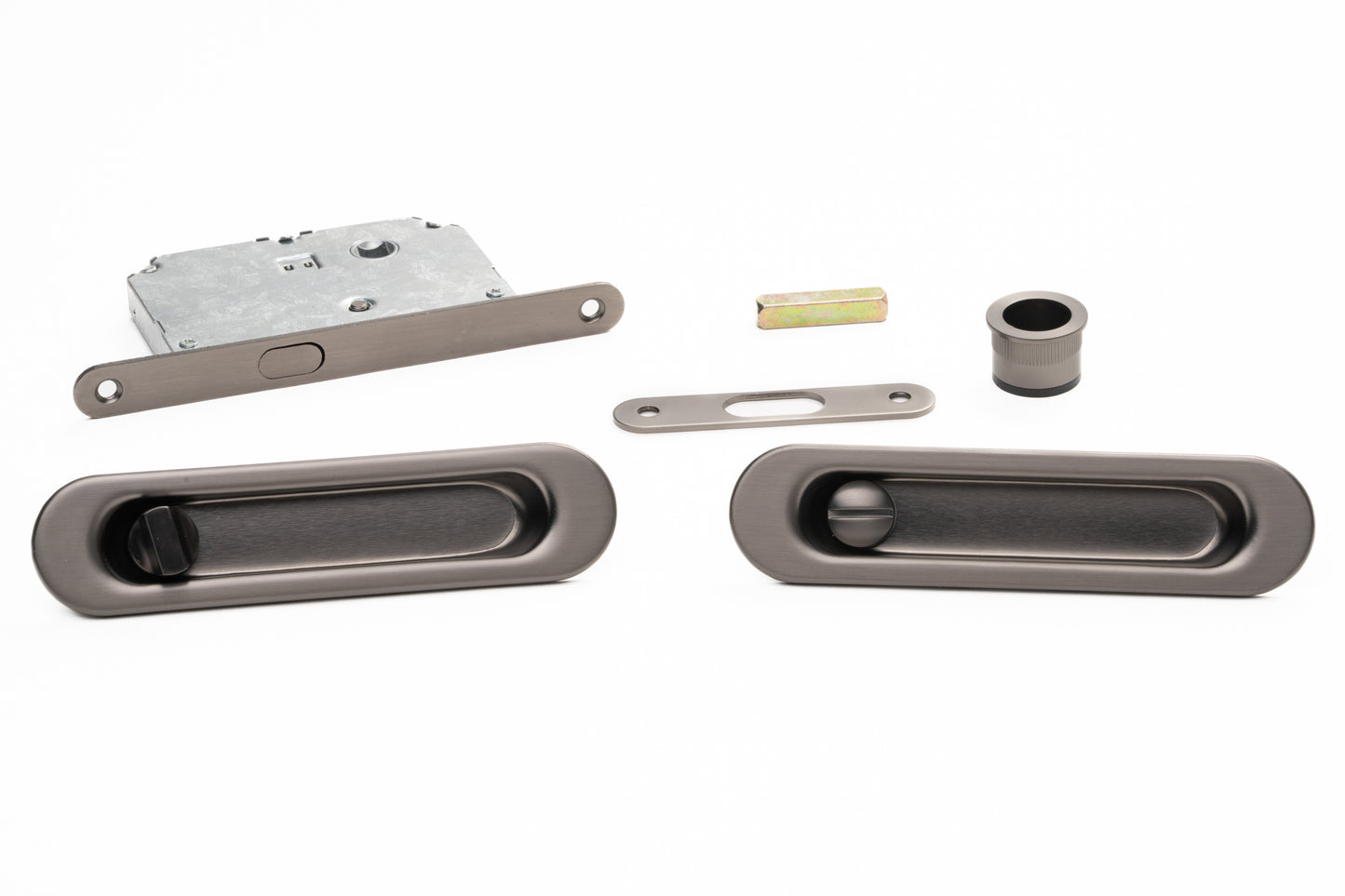 Oval Privacy Sliding Kit – 150mm – Smooth Graphite