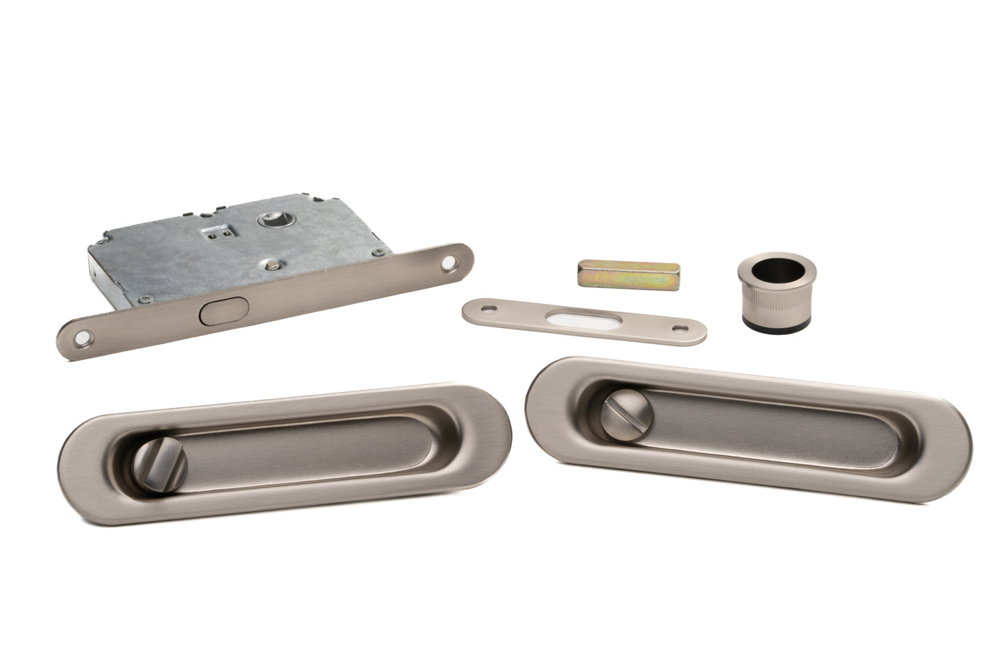 Oval Privacy Sliding Kit – 150mm – Smooth Nickel