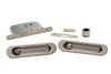 Oval Privacy Sliding Kit – 150mm – Smooth Nickel