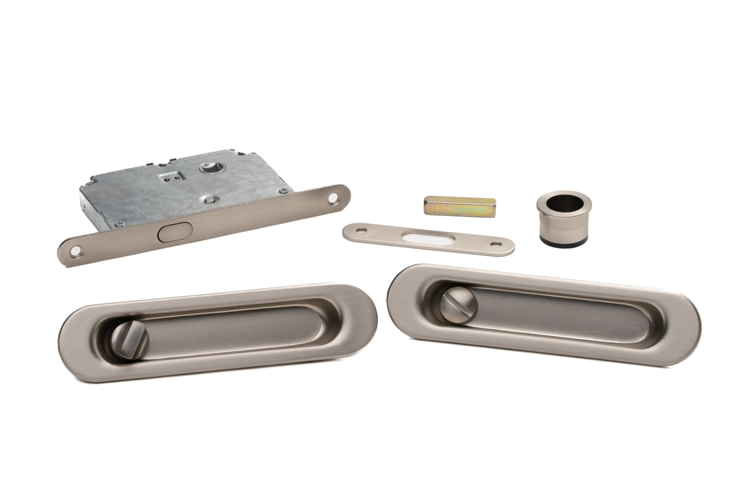 Oval Privacy Sliding Kit – 150mm – Smooth Nickel