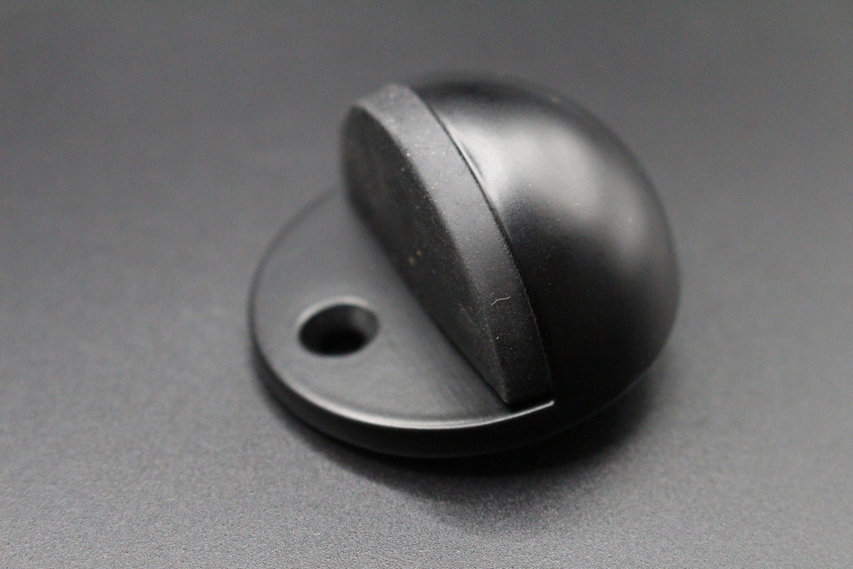 Half Moon Door Stop Smooth Black